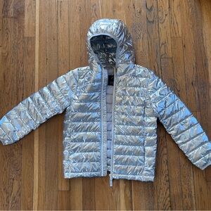 Kids Silver Puffer Jacket